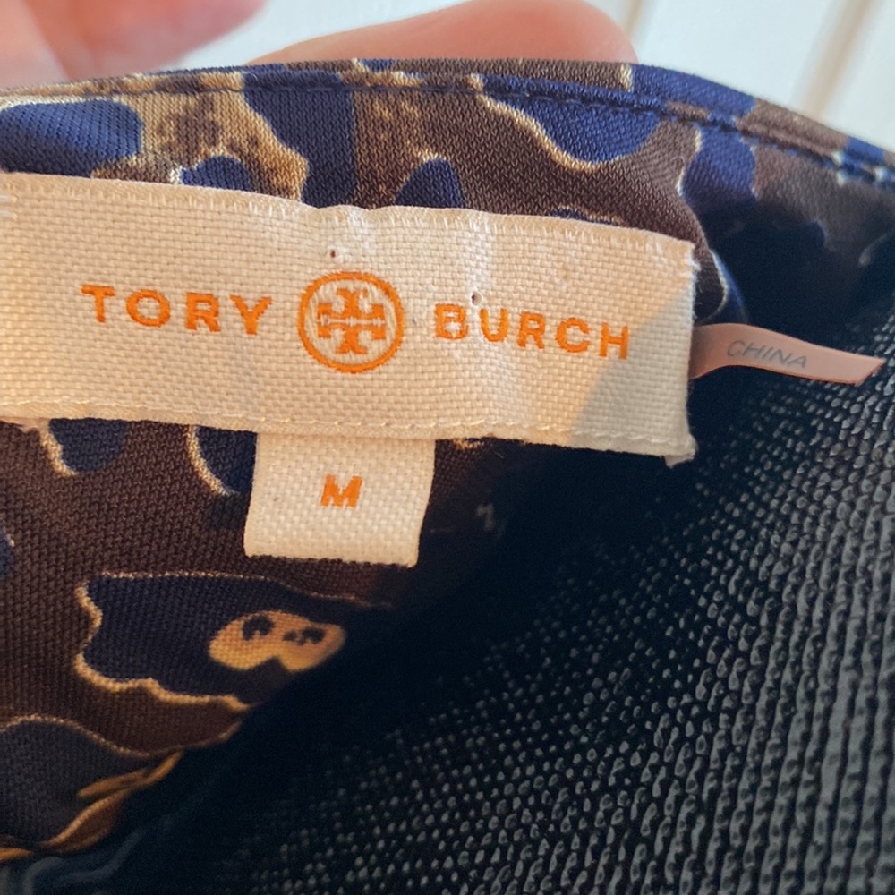 Tory Burch Navy, Brown and Gold Pattern Dress - Picture 3 of 6